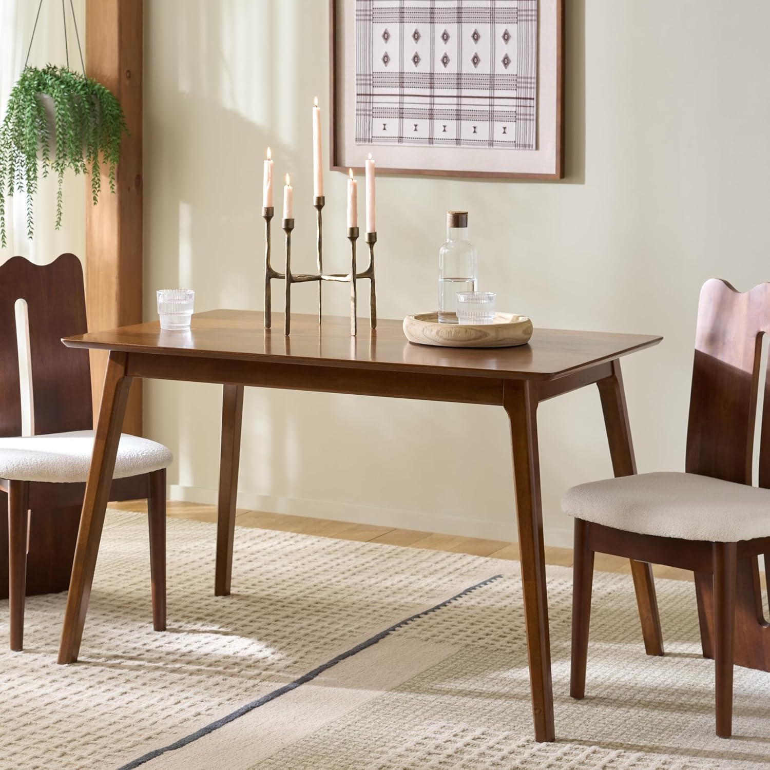 SAFAVIEH Furniture - Teru Rectangle Dining Table - Brown Solid Wood - Modern Dining Table - Ideal for Dining Room, Kitchen, 47.24" W x 29.53" D x 29.53" H (DTB3600A)