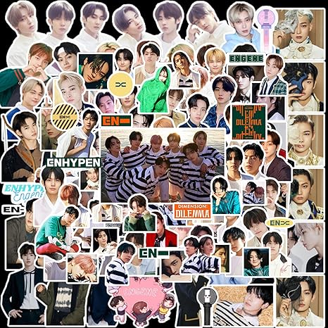 amazon com musite 200pcs enhypen stickers pack kpop decorative stickers enhypen border day one dimension dilemma stickers waterproof sticker pack enhypen photo sticker gift for fans daughter electronics