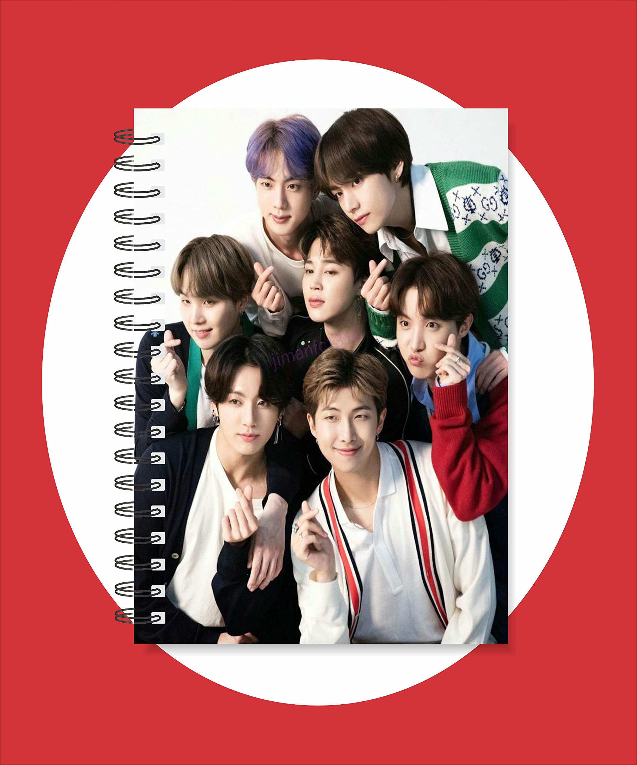 BTS Boys Clipping Fingers 160 Ruled Pages Diary + Free