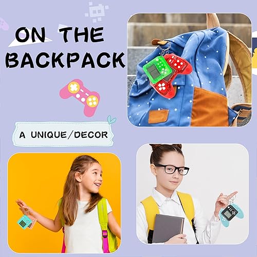 Miniatura 4 de Paquete de 24 llaveros de videojuegos, recuerdos de fiesta de videojuegos, mini multicolores, llavero a granel para niños, suministros de fiesta de