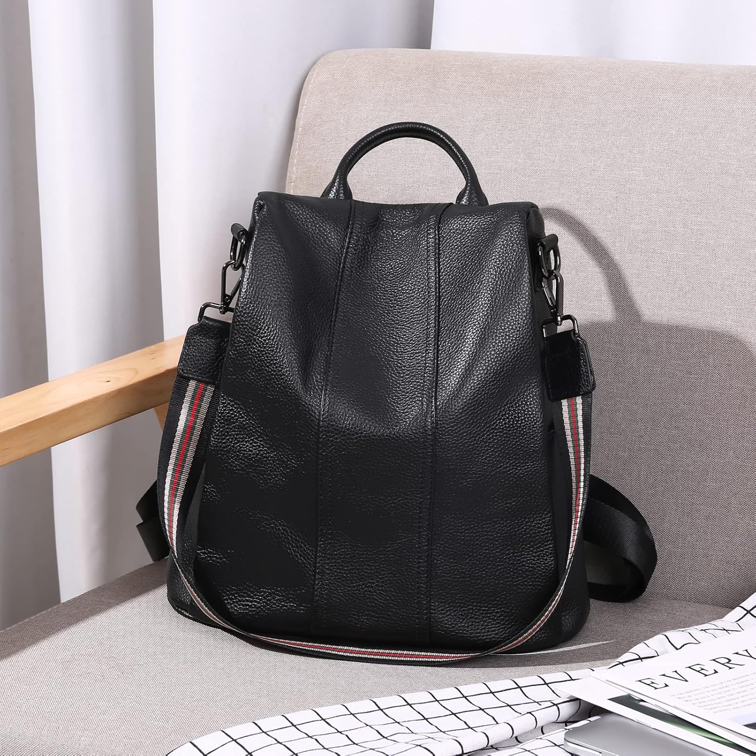 SENDEFN Backpack Purse for Women Fashion Multipurpose Design Shoulder Bag Genuine Leather Ladies Travel bag - Image 3