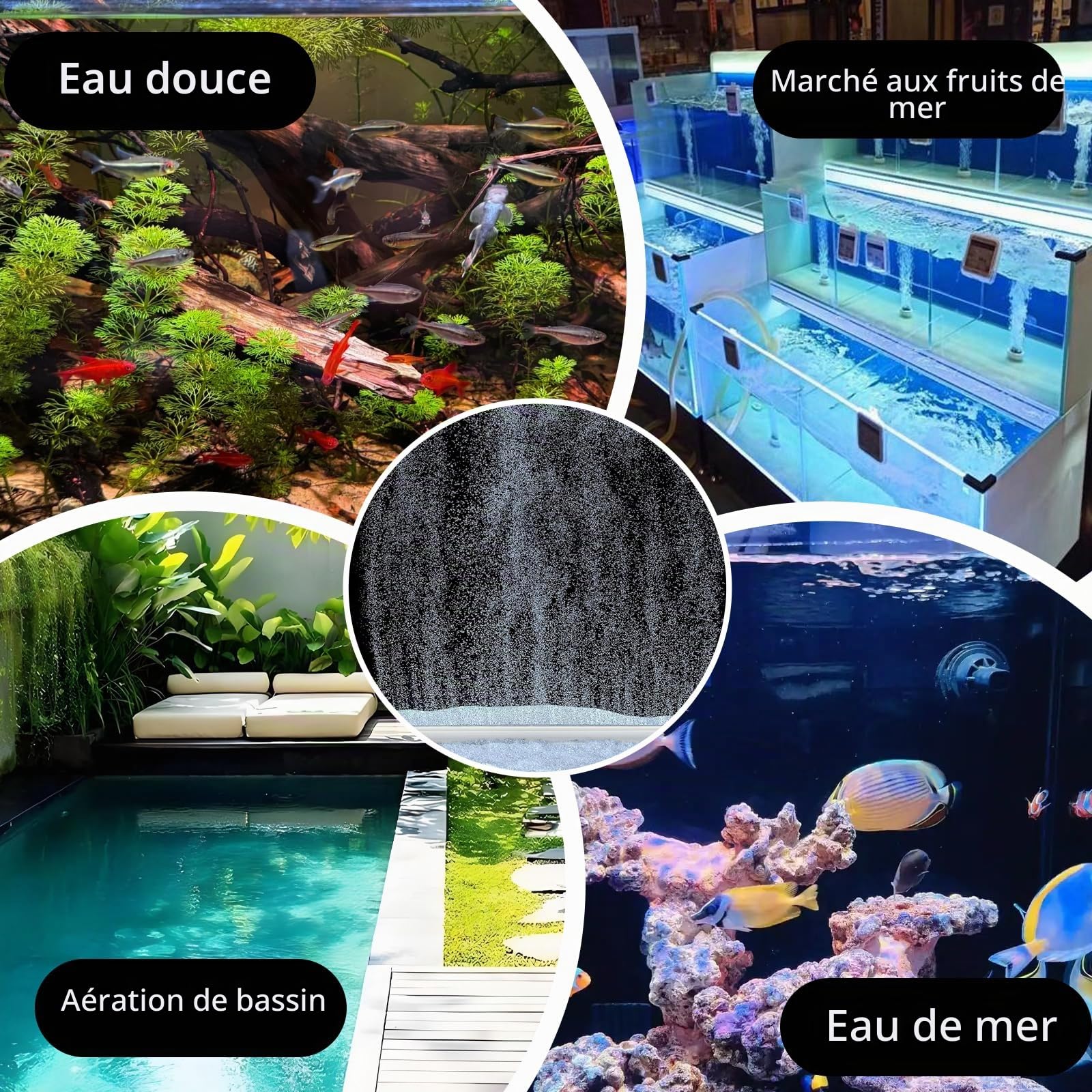 Bulleur Aquarium Bulleur pour Aquarium Cylindre Diffuseur Silencieux pour Déco Pompes a Air Nano, Petits Seaux et Poissons, Crevettes (20cm)