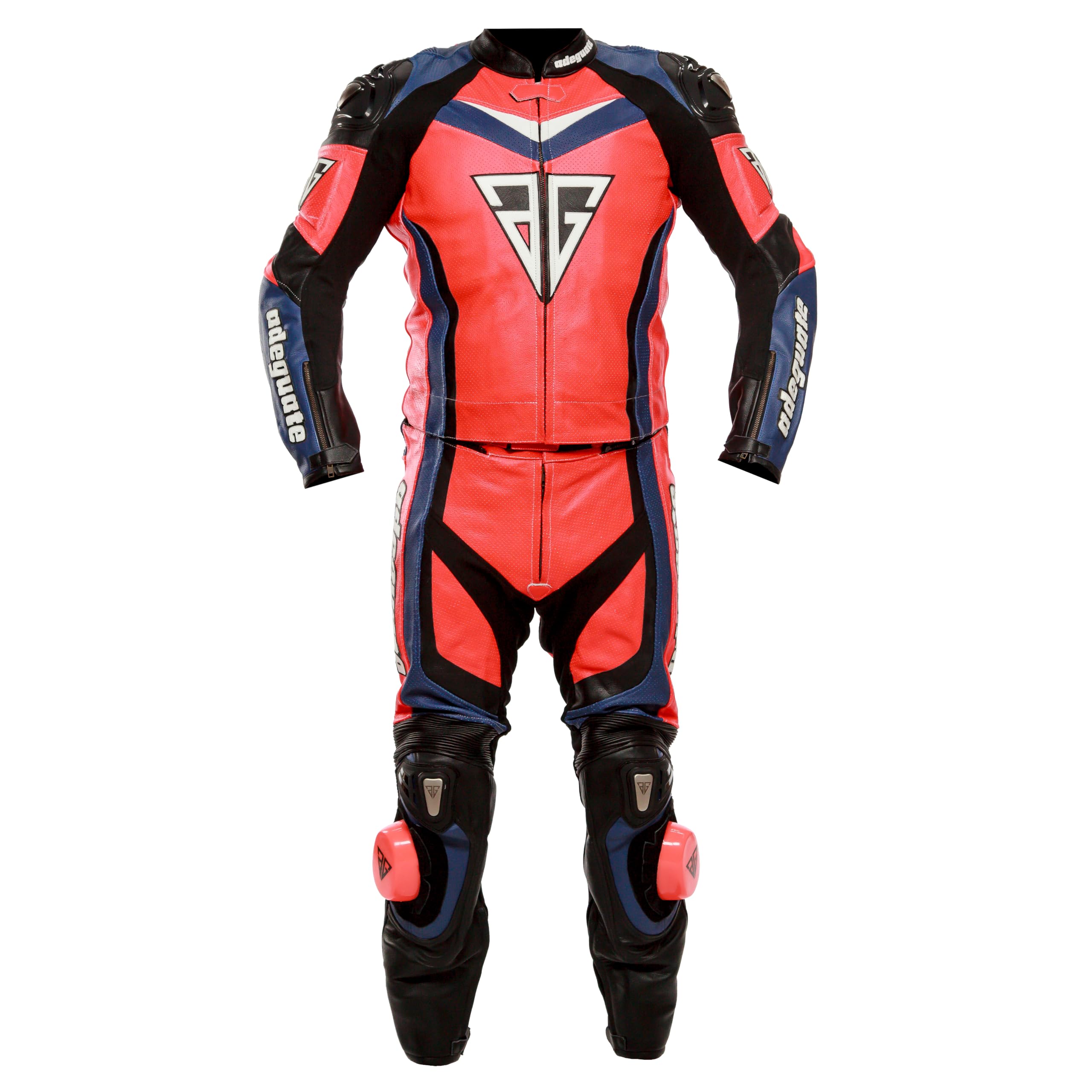 ADEGUATE Motorcycle Suit for Men,Motorbike Real Leather Two Pieces Biker Riding Suit with Armor Protection XXL