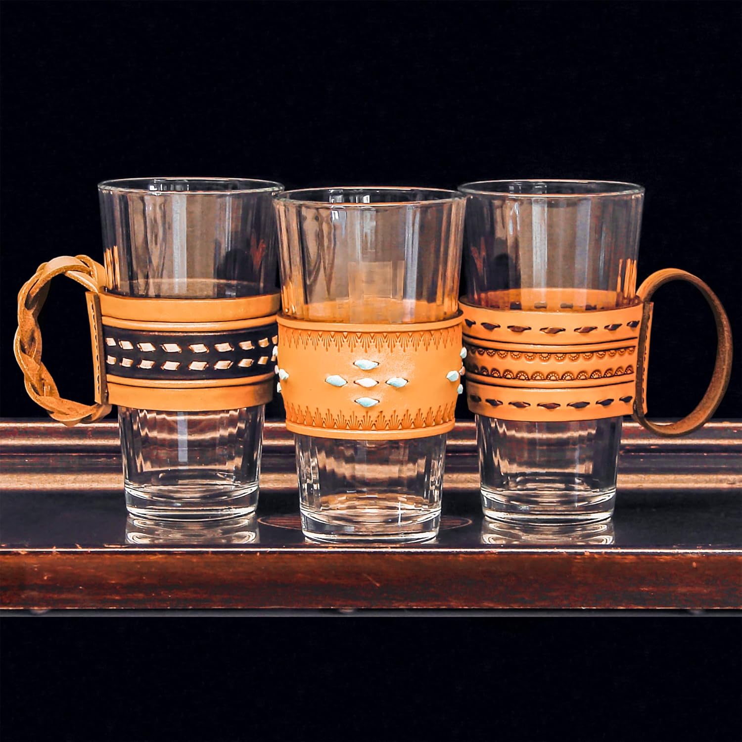 Realeather Veg Tan Tooling Leather Variety Pack for Crafting, Four 8.5" x 11" (3-4oz, 4-5oz, 5-6oz, 7-8oz) Sheets, Natural