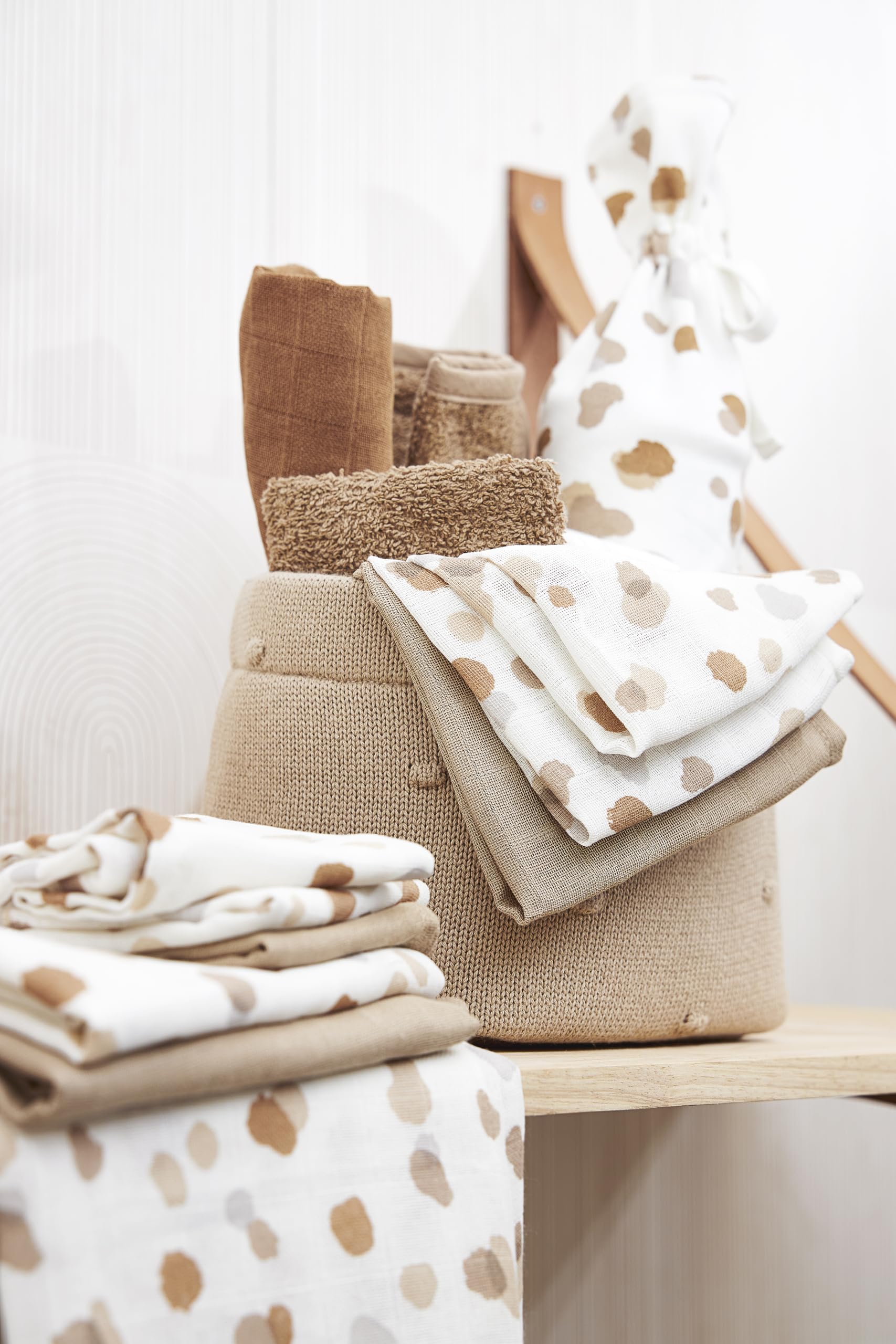 Meyco Baby Stains Gants de Toilette, 3 pièces (Gant de Toilette, Gant de Toilette pour bébé 100% Coton, très Absorbant & séchage Rapide, Multifonctionnel), Sable