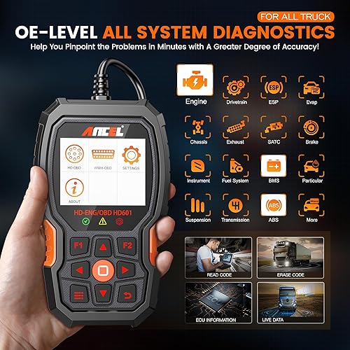 Miniatura 2 de ANCEL HD601 PRO - Escáner de camión resistente con sistema completo ANCEL BA301 6V 12V probador de carga de batería de coche