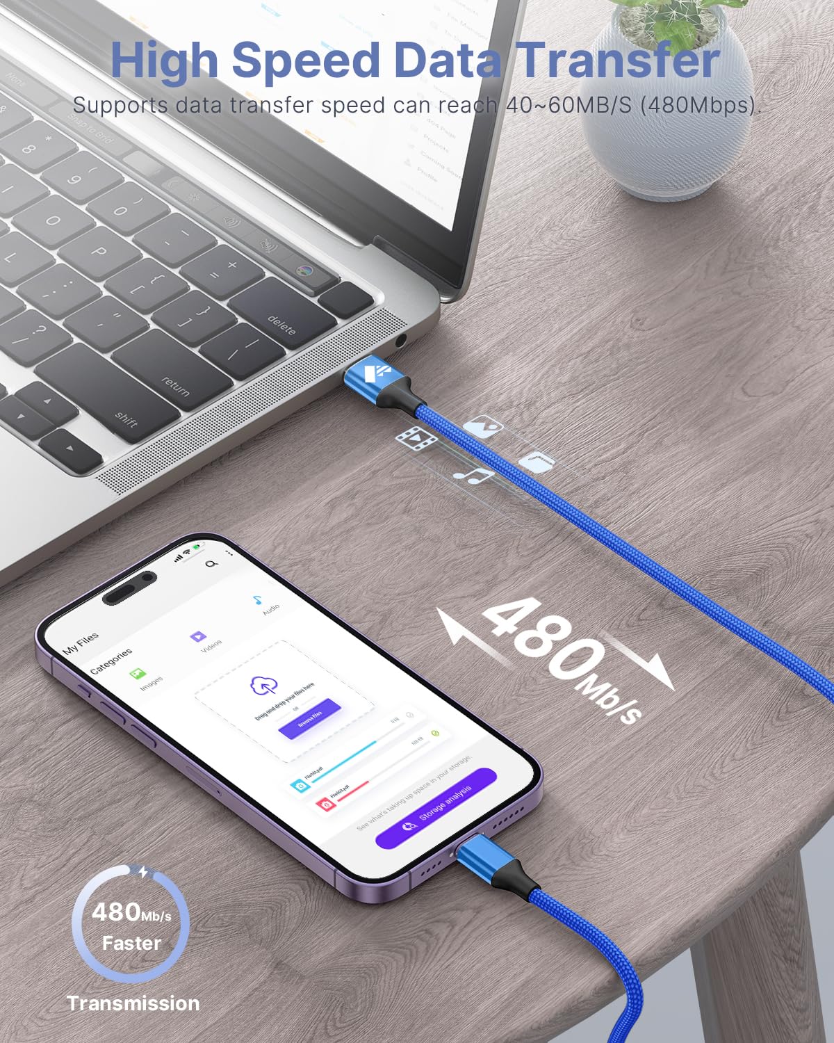 Aioneus Cavo iPhone 1.8M Ricarica Filo Caricatore iPhone Carica Rapida Certificato MFi Lungo Cavo Lightning USB Caricabatterie Cavetto per iPhone 11 12 13 14 Pro Max Plus Mini XS XR X 8 7 6 SE iPad