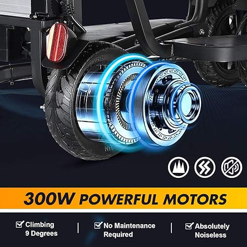 Miniatura 6 de Scooter plegable de movilidad de 3 ruedas, soporta scooters de movilidad de 300 libras, scooters de movilidad para personas mayores, scooters