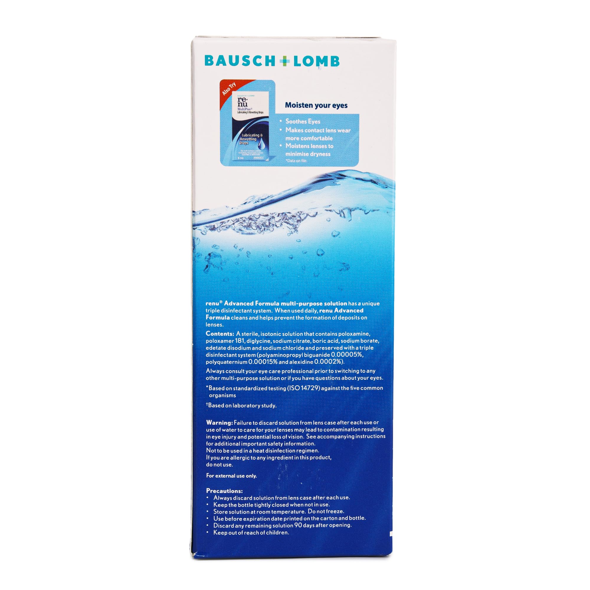 Bausch + Lomb Renu Advanced Multi Purpose Contact Lens Cleaning Solution (355ml) - Pack of 1 1