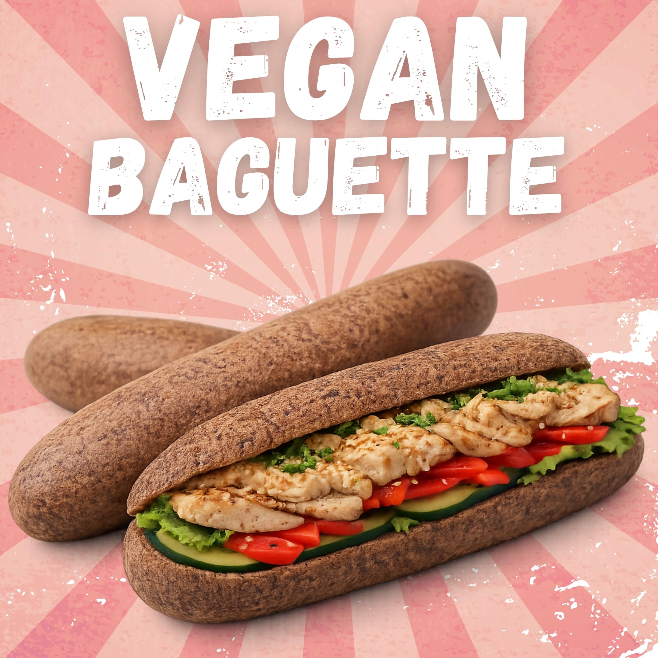 Nätoo Baguette Pane Proteico 440g (4x110g) Alimenti Keto Pane Low Carb Ricco Di Fibre Con Semi di Lino, Girasole e Sesamo Fonte di Omega-3 e Omega-6 per Dieta Keto