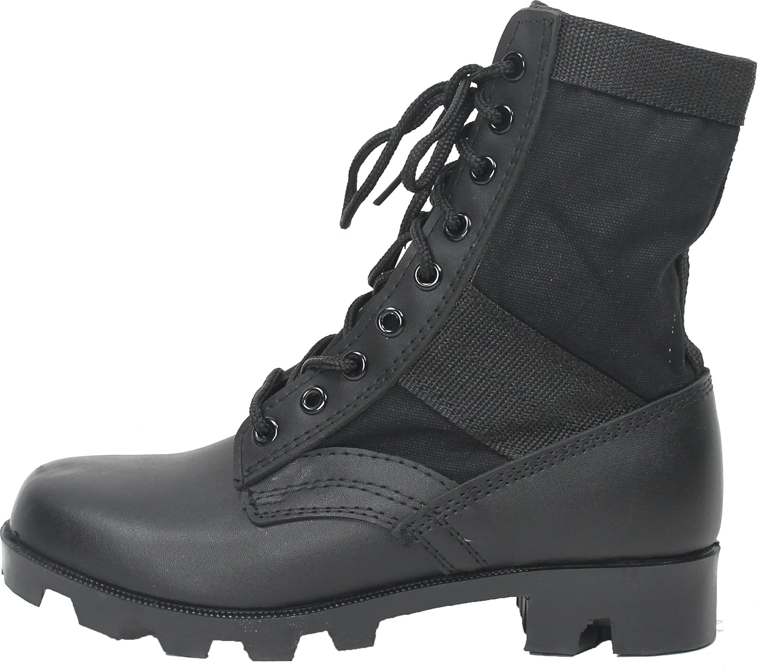 Tactical Jungle Boots with Panama Sole 8 in, Military GI Type Vietnam Combat Army, Leather/Canvas - Image 2
