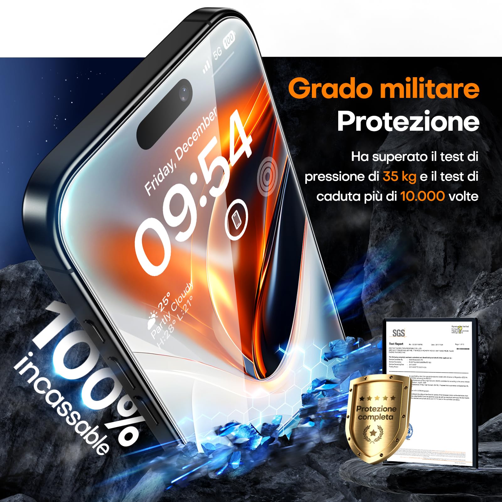 TAURI Vetro Temperato per iPhone 16 Pro Max 6.9 Pollici,Rimozione Automatica Della Polvere, Durezza 9H, Senza Bolle,Pellicola Protettiva per iPhone 16 Pro Max Film, 3 Pezzi