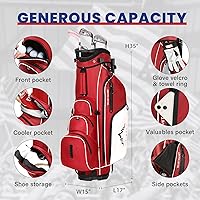 Vista 4 de Lightweight Golf Stand Bag with 4-Way Full Length Dividers, Durable Waterproof Golf Bag for Men & Women with Multiple Pockets