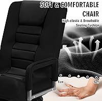 Vista 6 de Silla de juegos giratoria de piso con reposabrazos, sofá reclinable plegable de video con 6 posiciones ajustables, respaldo acolchado y cojín, sofá