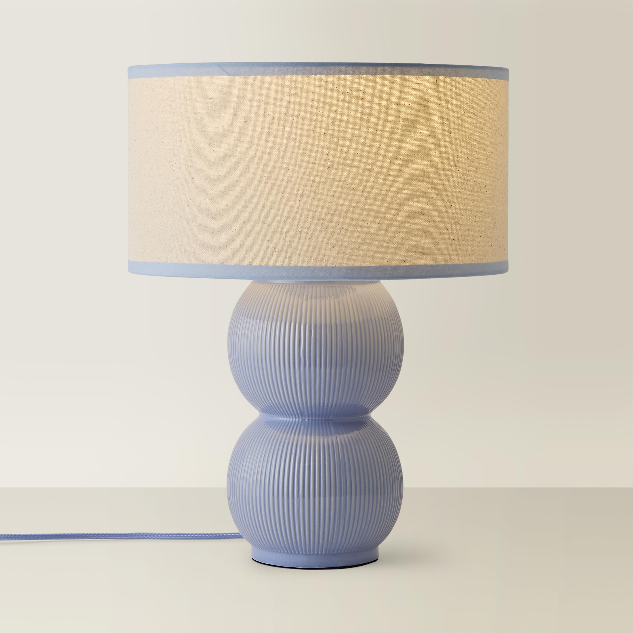 So'home Gabbie Stacked Ribbed Table Lamp Unisex Blue