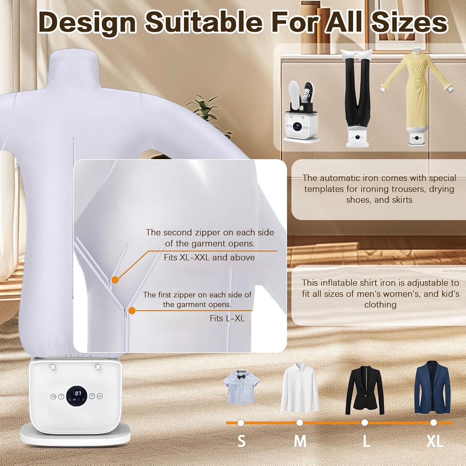 Aironox 3.0 Automatic Ironing Machine & Scanovuss Portable Steam Iron - 8-Minute Quick Dry Steamer, Hands-Free Wrinkle Remover for Clothes, Trousers, T-Shirts, Shoes & Skirts