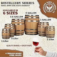 Vista 8 de Barril de envejecimiento de roble de 1 galón (Serie de destilería - aros de acero, sin barnizar) con soporte de madera, boung y espita - Barriles
