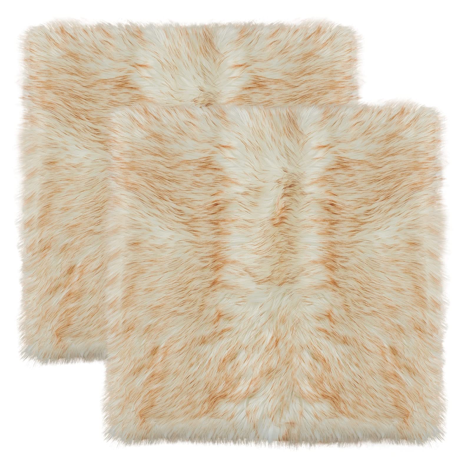 Lujosa Funda De Cojín De Piel De Oveja Sintética Para Silla, Alfombra De Lana Esponjosa Para Sala De Estar, Oficina, Decoración Del Hogar Y Fondo De Fotografía (caqui, 1.1 X 1.1 Pies