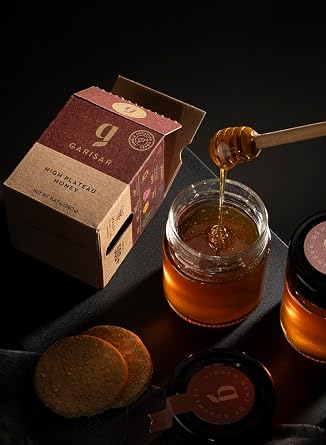 Garisar Premium Single Location High Plateau +7000 FT Honey | Pure Natural Honey Rich in Proline over 500 ppm | 9.87 Fl Oz 280 g Pack of 1