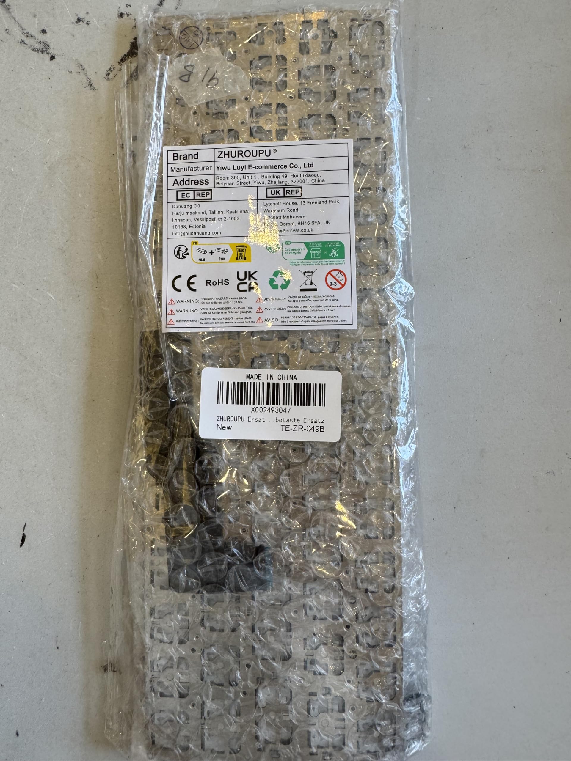 ZHUROUPU Replacement Keyboard UK layout for Macbook Pro 13″ with Retina A2338 Late 2020 Year (EMC 3578) with Keyboard Screws and Repair Tools, UK Standard Big Enter key keyboard Replacement