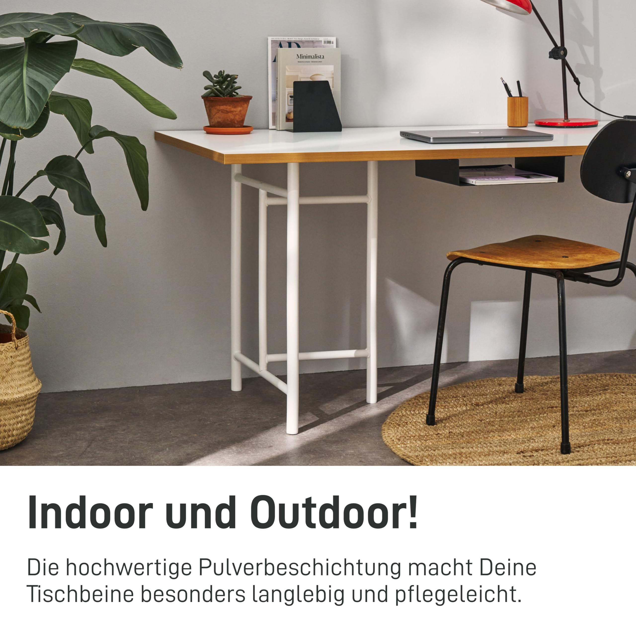 Natural Goods Berlin 2X Tischgestell Trestle - Schwerlast Tischbeine Metall Schwarz - DIY Tischfüße 58 x 72 cm - Schreibtischbeine Tischkufen Stabil - Outdoor Unterstellböcke Werkstatt Wetterfest