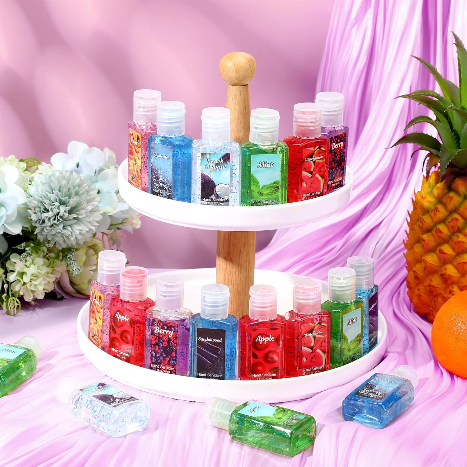 Frienda 24 Pcs Scented Mini Hand Sanitizers Bulk 1 Fl oz Travel Size Hand Sanitizer Assorted Scents Employee Appreciation Gifts for Coworker Staff Teacher Nurse Office Thank You Gifts
