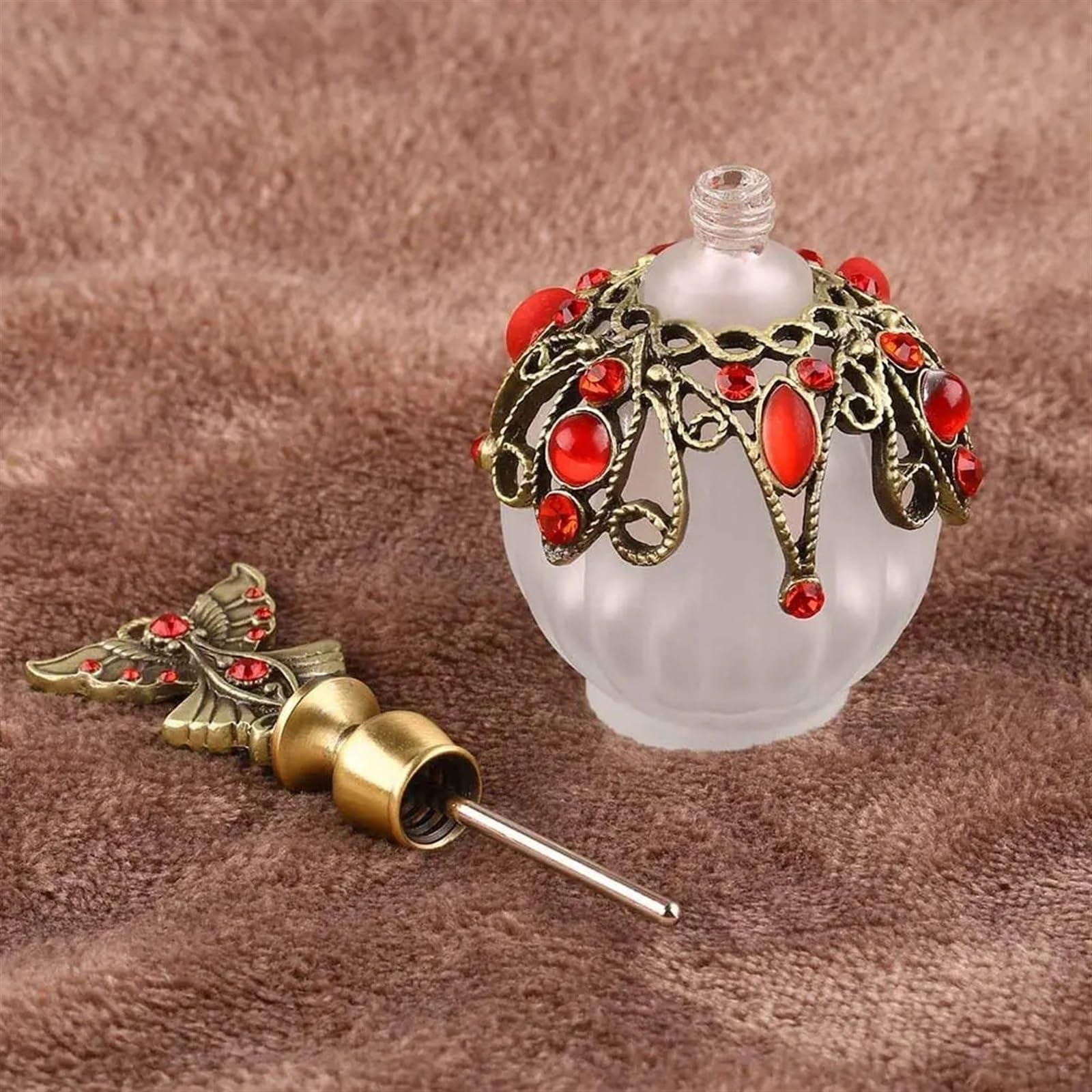 Tragbare Parfüm-Sprühflasche, Parfümzerstäuber, nachfüllbare Flasche, Herzform, Metall, Glas, mehrfarbig, 5–40 ml