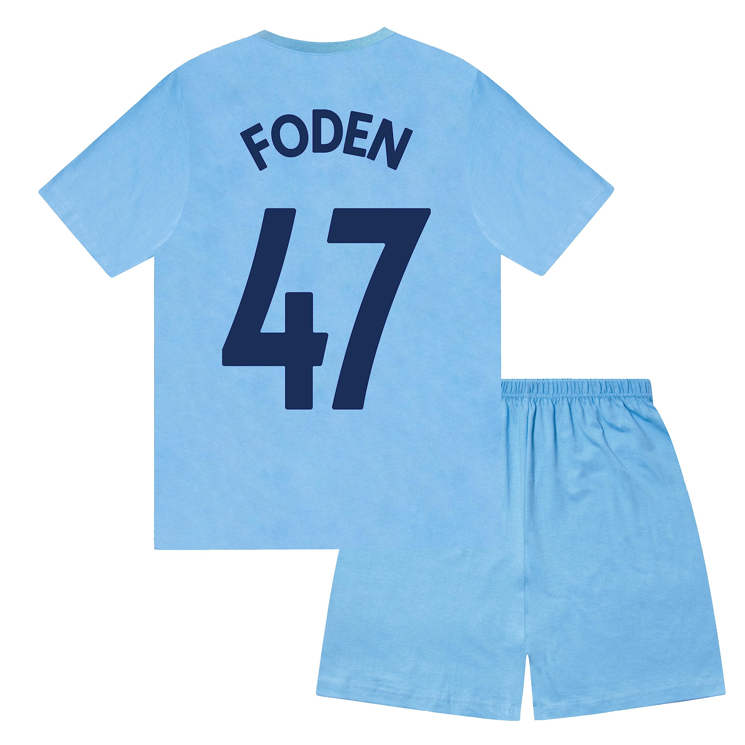 Manchester City F.C. Boys Foden 47 Sublimation Short Pyjamas Navy 12-13 Years, Navy Blue Foden 47