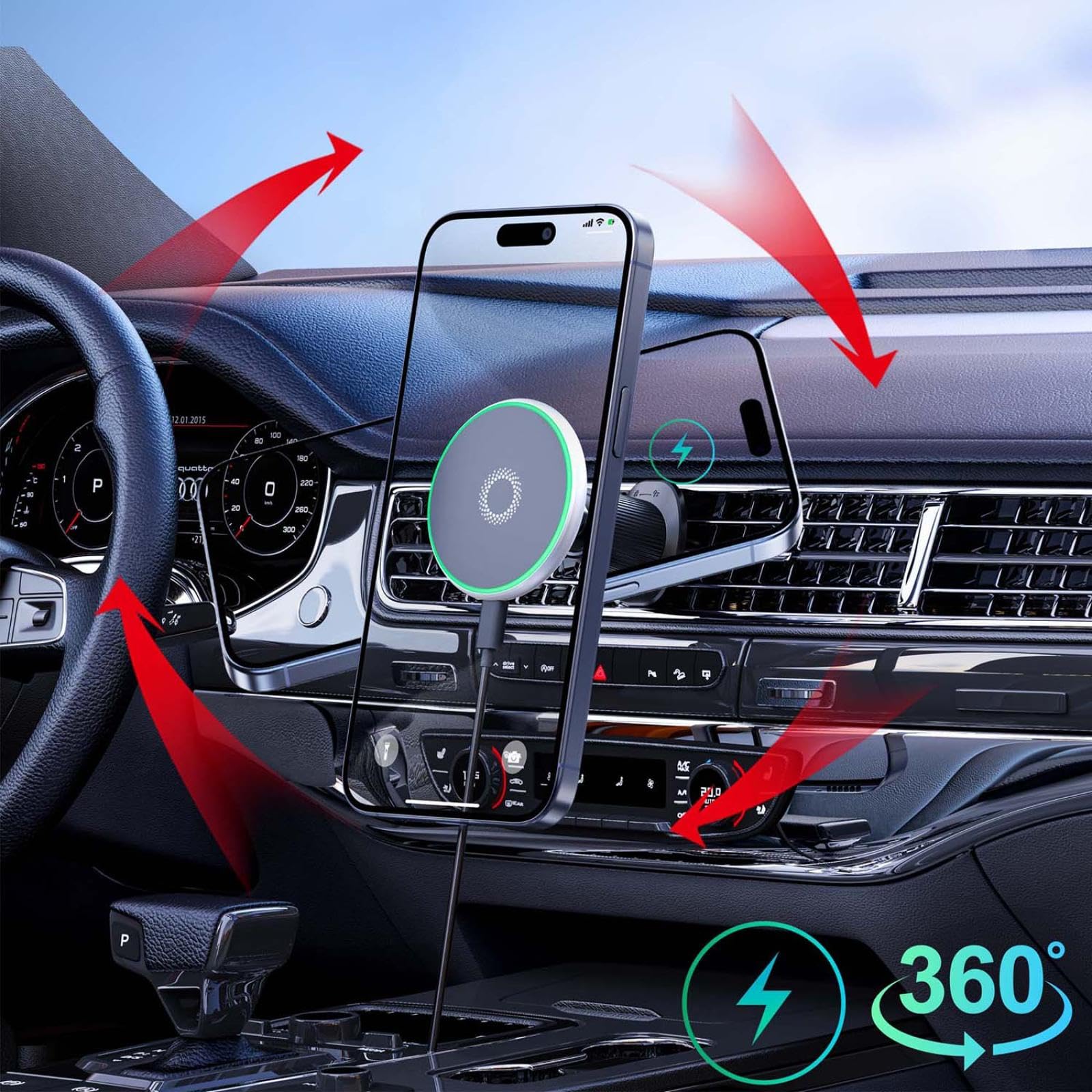 Porta Cellulare Auto per Nissan Murano 2015-2023, Supporto per Telefono da Auto Supporto per Telefono da Auto Accessori di Supporto per Auto