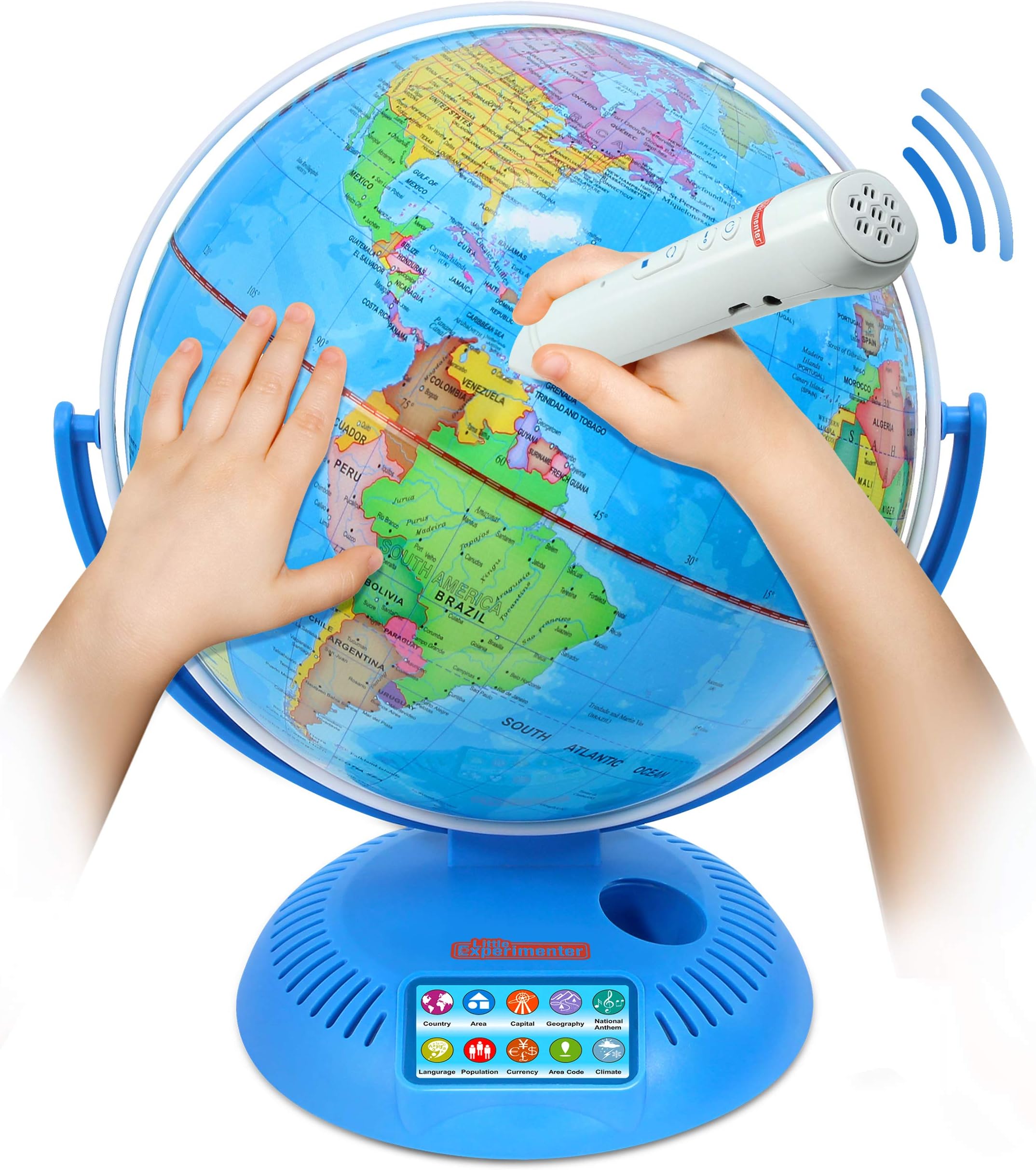 Little Experimenter Interactive Globe for Kids - Talking World Globe with Smart Pen - 9”