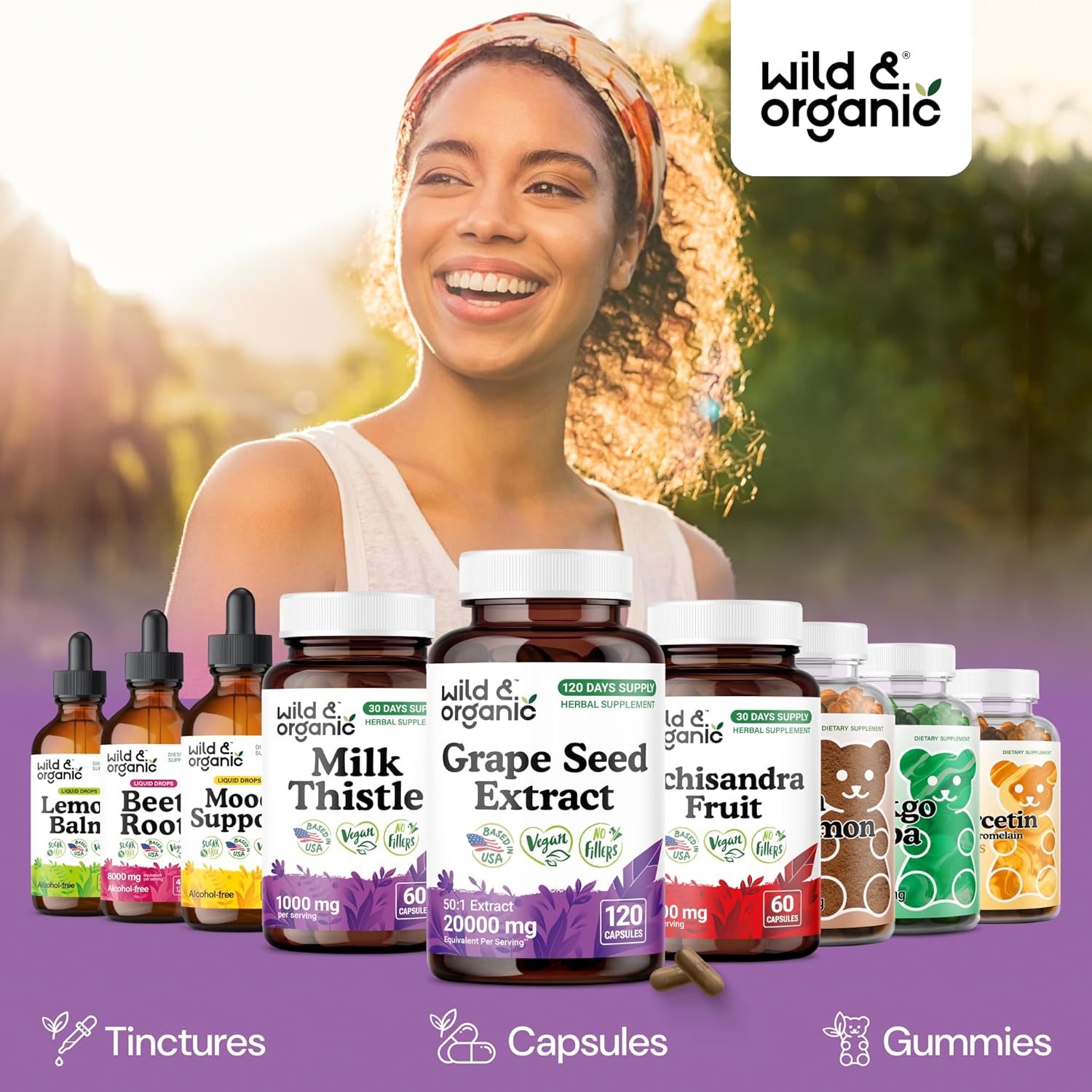 Wild & Organic Grape Seed Extract Capsules - 20,000 mg Strength Grapeseed Extract Equivalent - 95% Polyphenols - 400 mg per Serving - 120 Vegan Capsules - 4 Month Supply - Non-GMO - Image 6