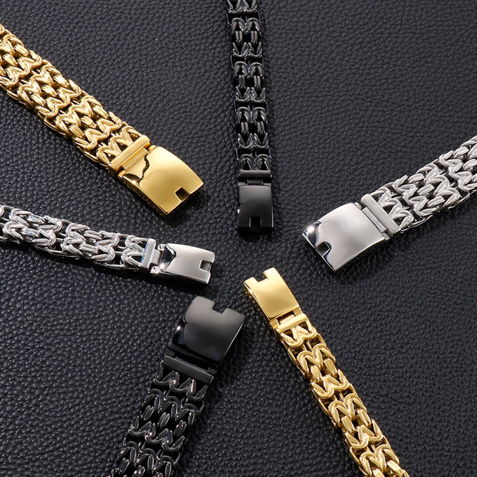 Herrenarmband in Edelstahl, Rock Glieder Link Pärchen Armband Eco-Verpackung Kleine Geschenke für Männer