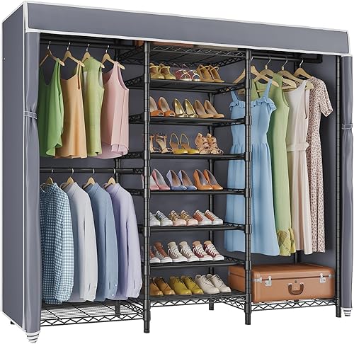 Miniatura 1 de VIPEK S3C Armario portátil resistente con estante ajustable para zapatos, organizador de armario grande para almacenamiento de dormitorio, perchero