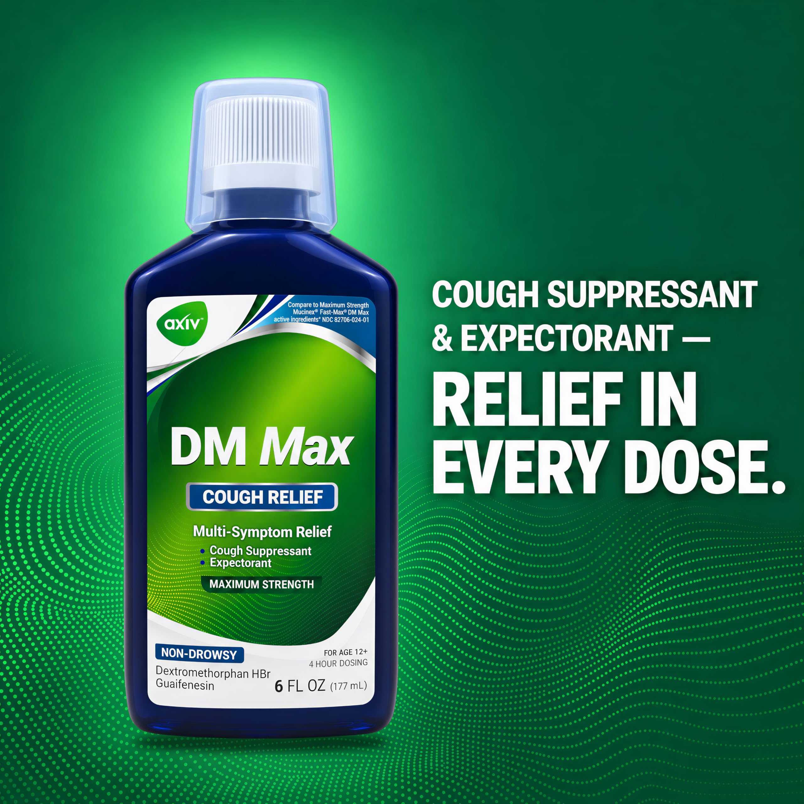 AXIV DM Max Liquid Cough & Cold Medicine for Adults, Cold and Flu Medicine for Excess Mucus Relief, 6 fl oz — Amazon image 6