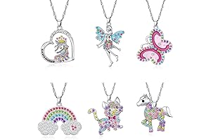 3 Pcs Cute Necklaces for Teen Girls - Adorable Pastel Crystal Necklace for Little Girls