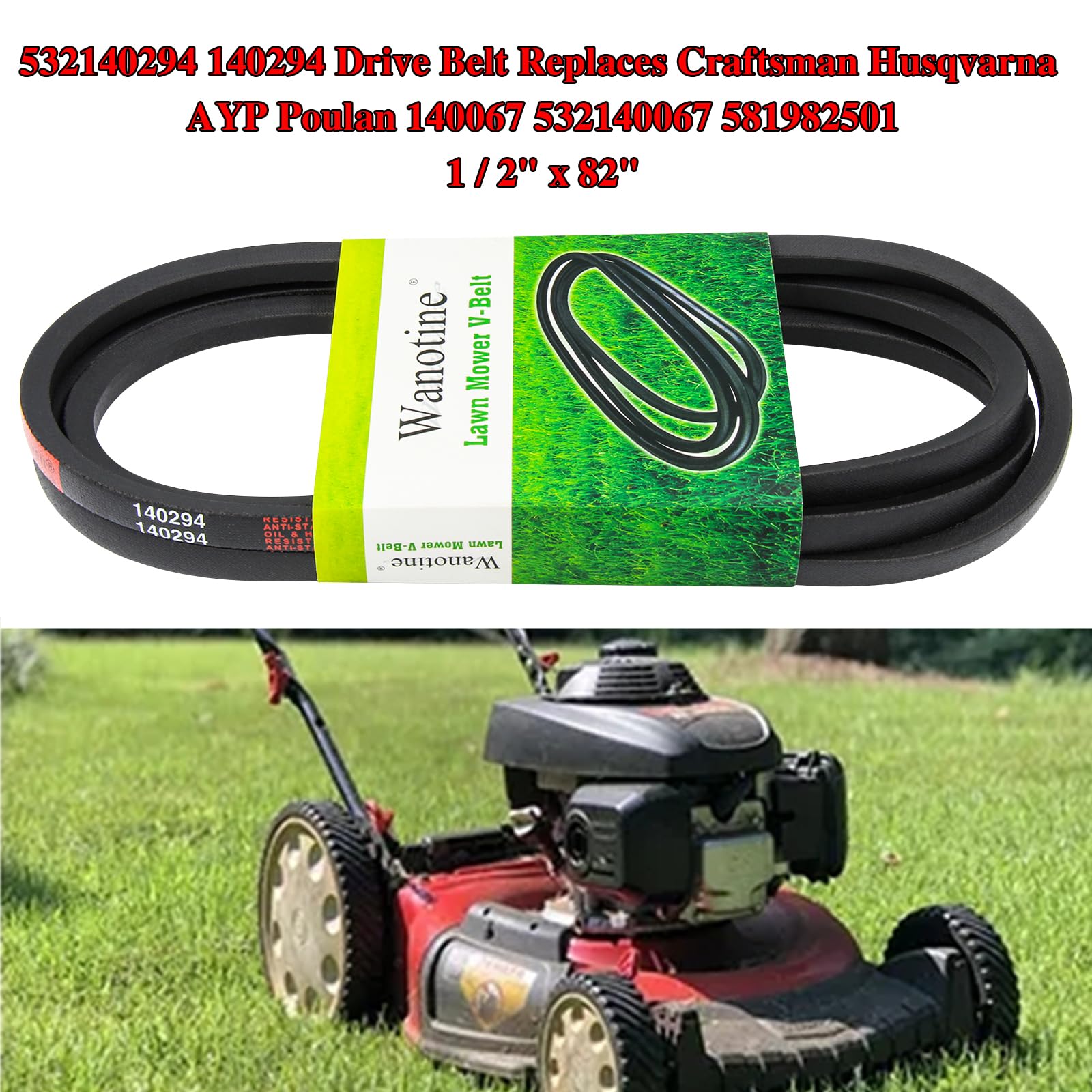 Amazon.com : Wanotine 532140294 140294 Drive Belt Replaces