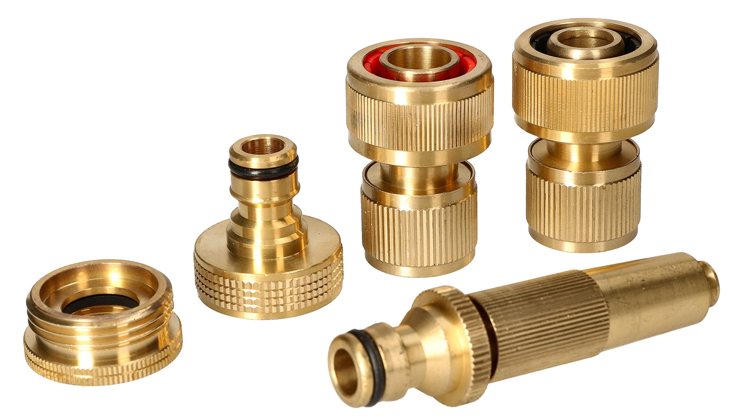 KOTARBAU® Juego de acoplamiento rápido de latón de 3/4" para manguera de jardín con conector de grifo