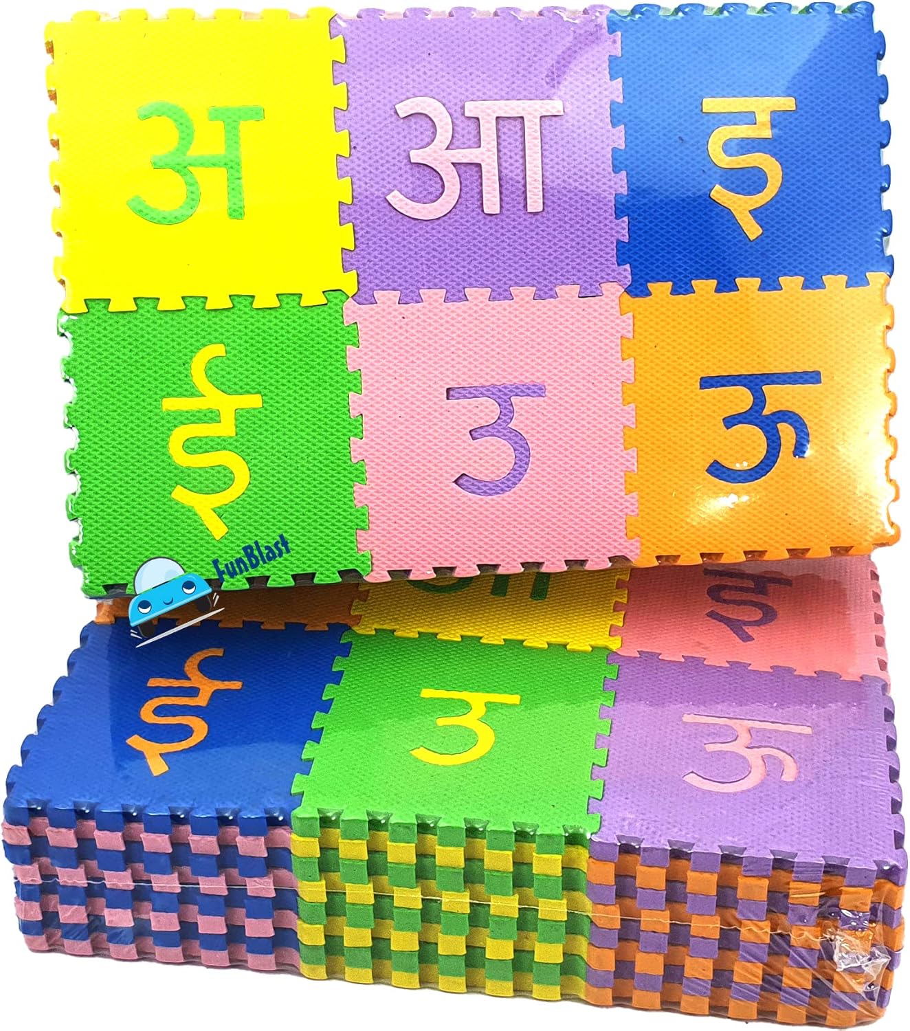 Buy FunBlast 48 Pieces Hindi Varnmala Mini Puzzle Foam Mat for Kids