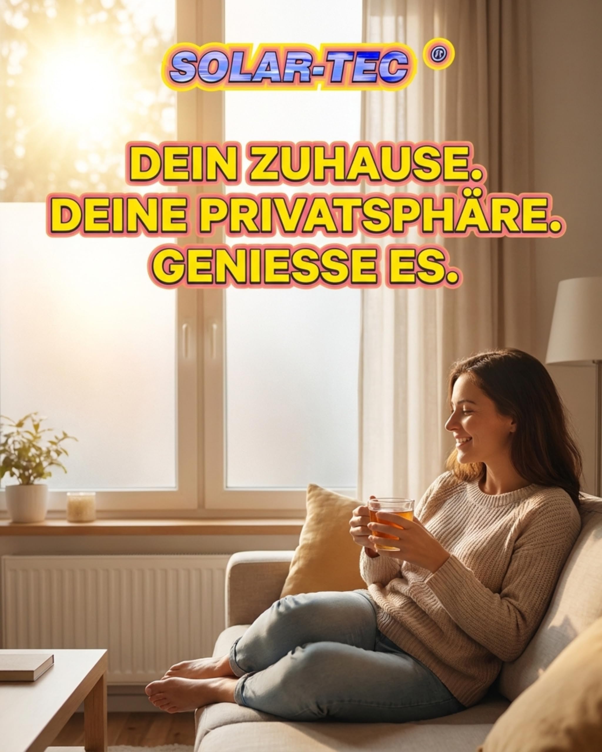 Sichtschutz-Folie - Selbstklebende Fensterfolie - Blickdichte Milchglasfolie - Klebefolie - UV-Schutz Glasfolie - seidenmatt - 76 x 600 cm