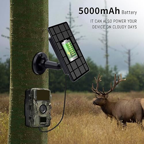 Miniatura 3 de Panel solar de cámara de rastro de 3 W, con batería de litio recargable de 5000 mAh, kit de cargador de batería solar para cámaras de juego de caza