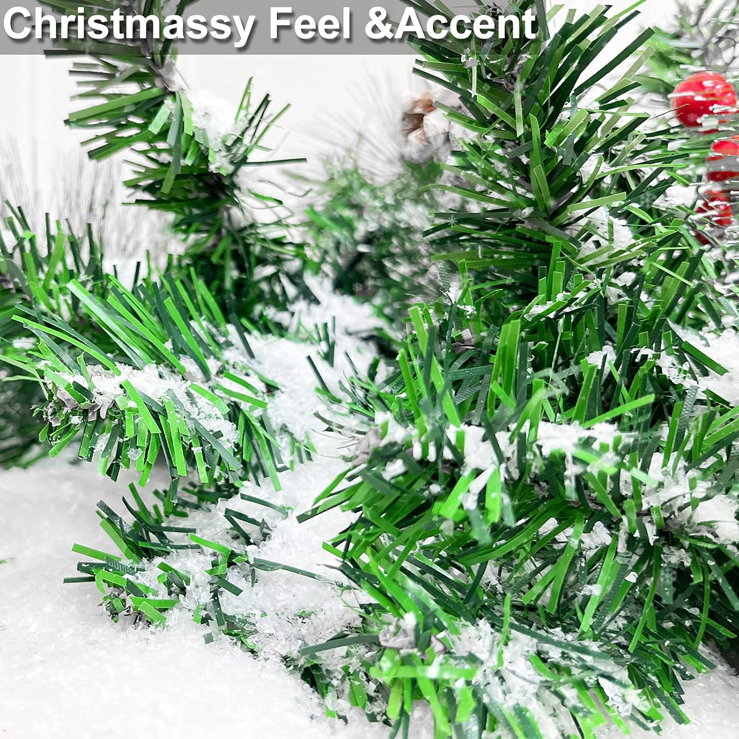 TURNMEON 30 Ounces Fake Artificial Snow Powder Christmas Tree Decorations, Sparkling Dry Plastic Faux Snowflakes for Christmas Decorations Home, Village Displays, Holiday Winter Crafts,Slime Supplies