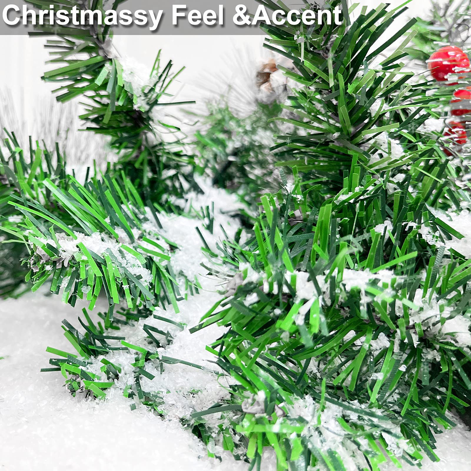 TURNMEON Poudre de neige artificielle pour sapin de Noël - 850 g - Flocons de neige artificiels en plastique sec étincelant pour décorations de Noël, maison, village, vacances d'hiver, fournitures de
