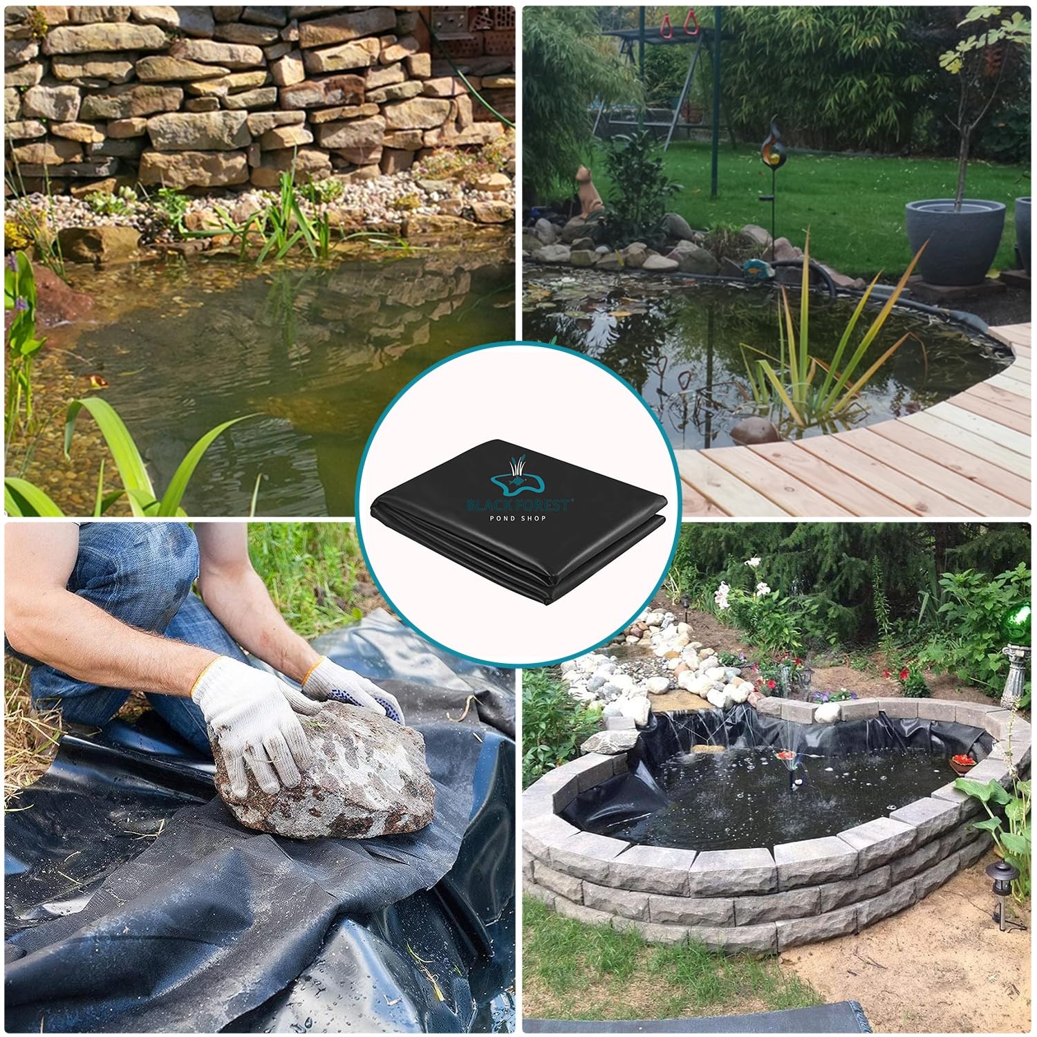 Teichfolie EPDM 8x6m hochelastisch langlebig für Teich Schwimmteich Wasserlauf Hochbeet Badeteich