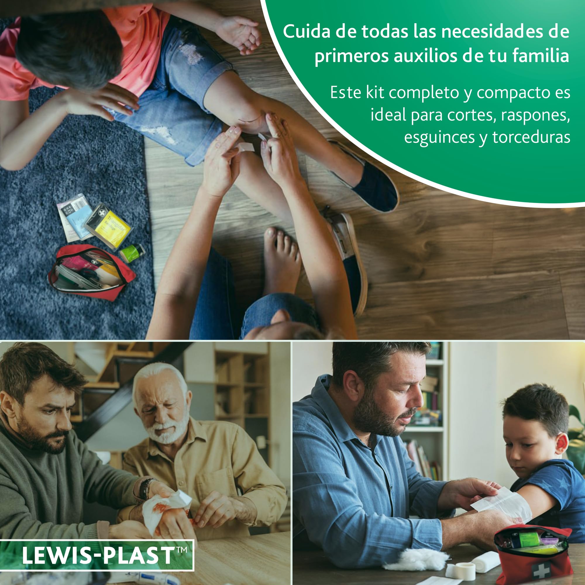 LEWIS PLAST Kit Completo de Primeros Auxilios 92 Piezas para Exterior