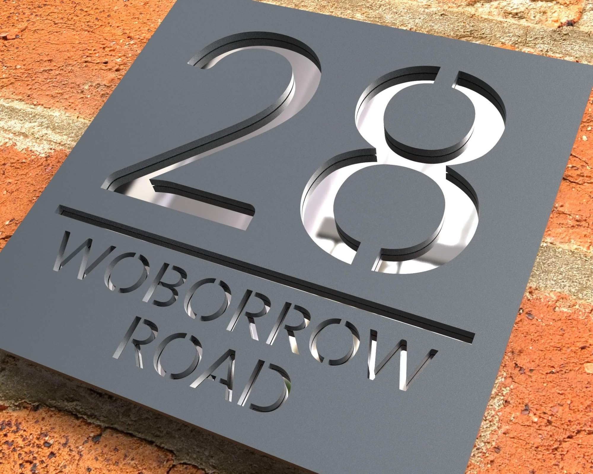 Numeri civici Personalized Custom Acrylic Modern House Numbers Sign Door Address Street 3D Letter Number Plaques Outdoor Name Home Decor Plate(White Silver,18X18CM)