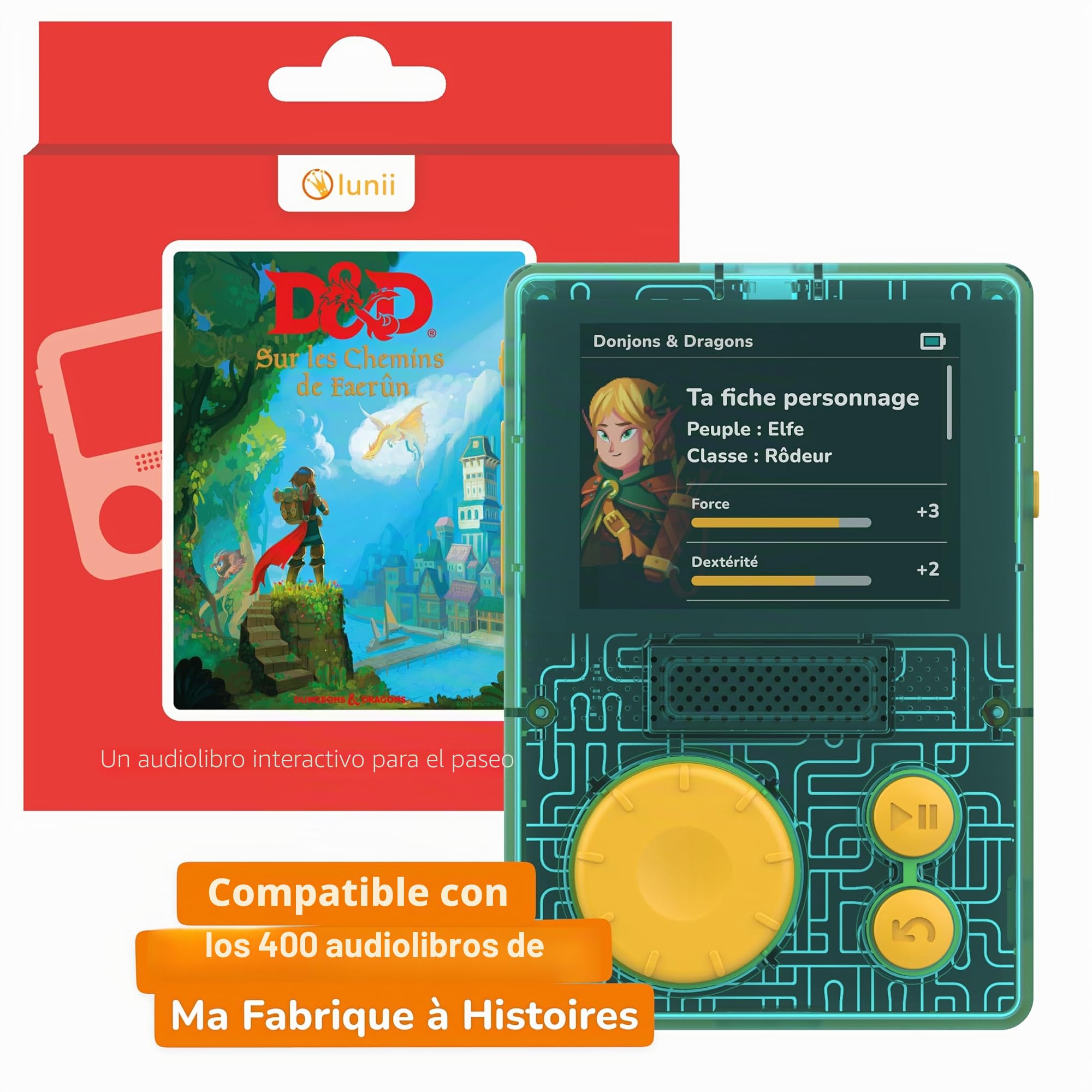 Lunii - Juego de Reproductor FLAM para niños de 7 a 11 años-2 Libros interactivos incluidos- Caja de Historias Fabricada en Francia, 3760361141886