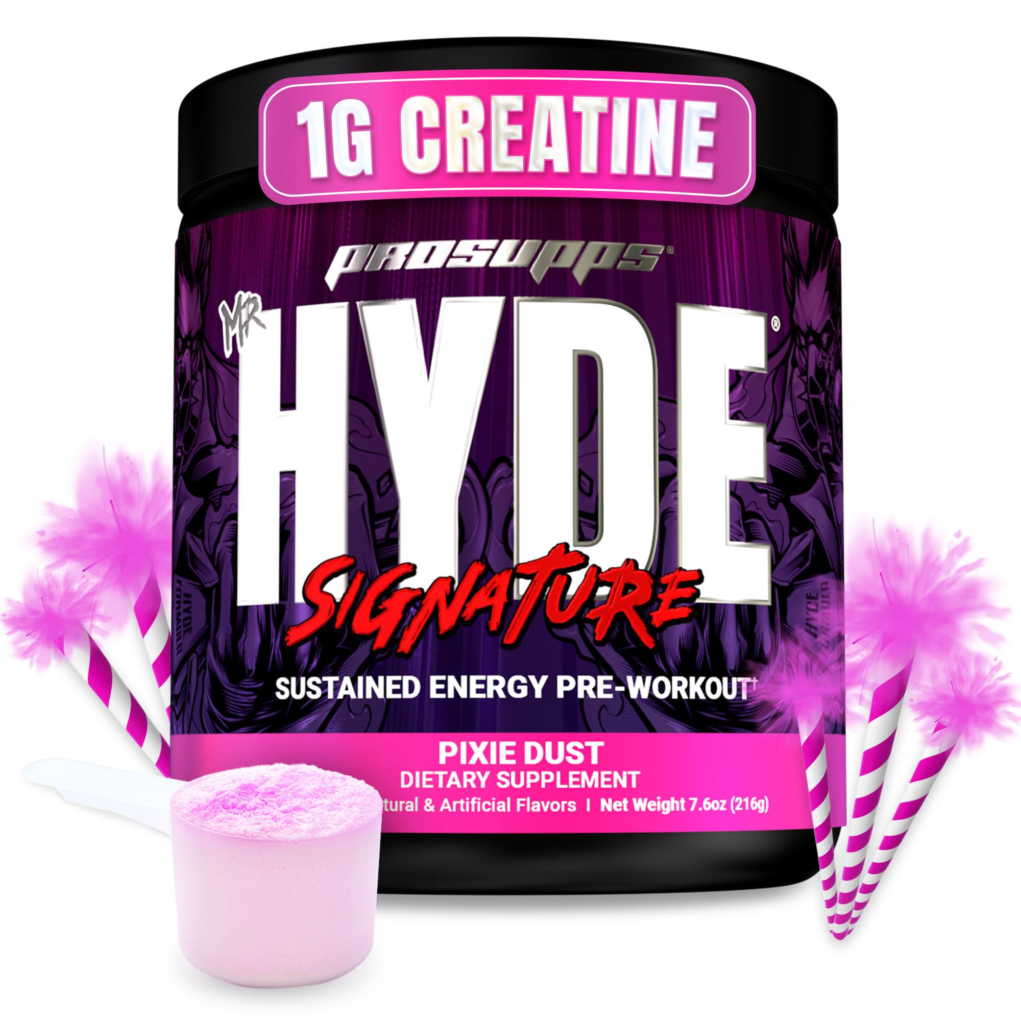 PROSUPPS Mr. Hyde Signature Pre Workout Powder with Creatine, Beta Alanine & Caffeine - Performance, Energy & Endurance - Clean Fitness & Gym Supplements for Men & Women (Pixie Dust, 30 Servings)