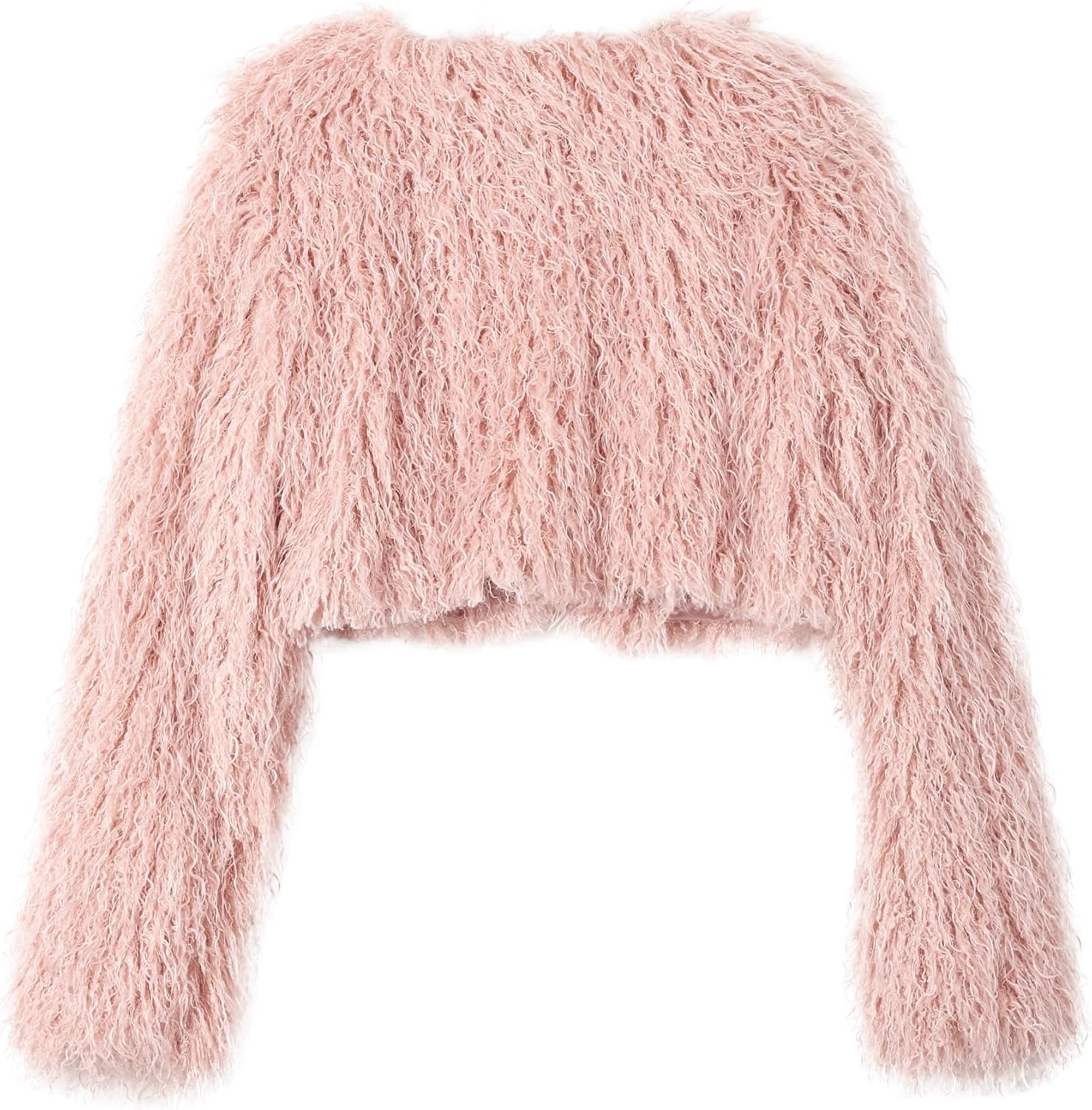 Amazhiyu Womens Faux Fur Open Front Crop Coats