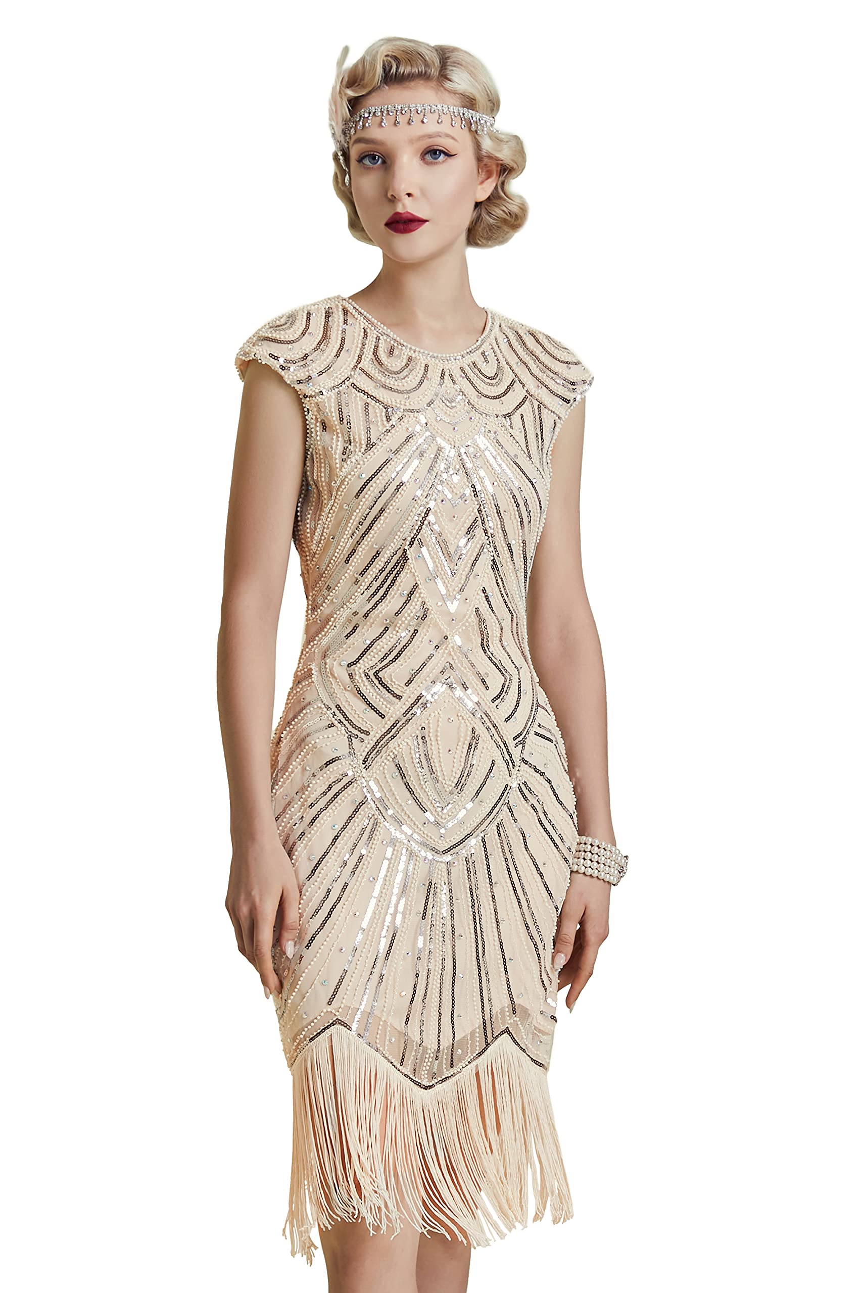 beaded fringe flapper dress