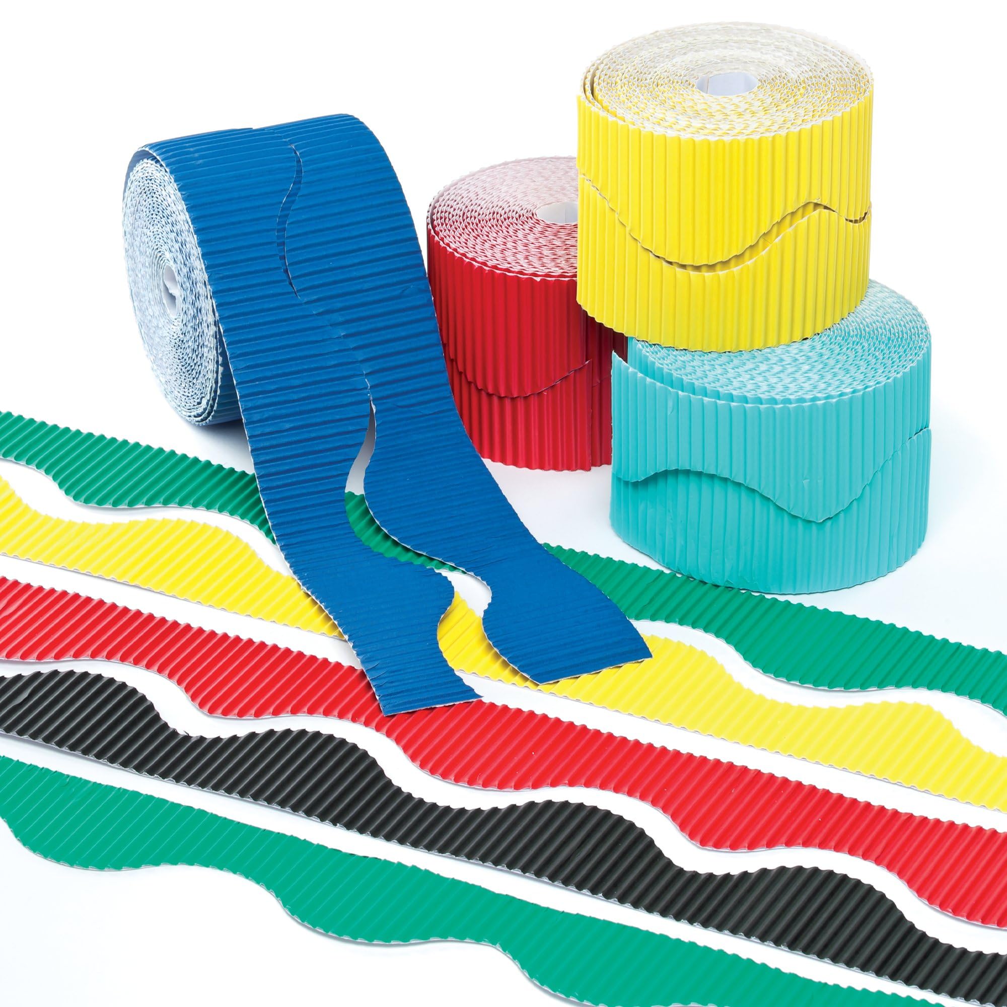 Baker Ross - Bordo Ondulato per Decorazioni Scolastiche e bacheche (Confezione da 6), Colori Assortiti, EK544